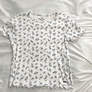 hollister floral waffle baby tee